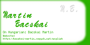 martin bacskai business card